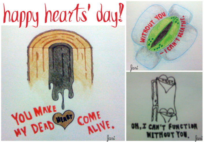 "Botanical Hearts", 14 February 2013, Staedtler colored pens and Faber Castell coloring pencils on paper, Photoshop CS5