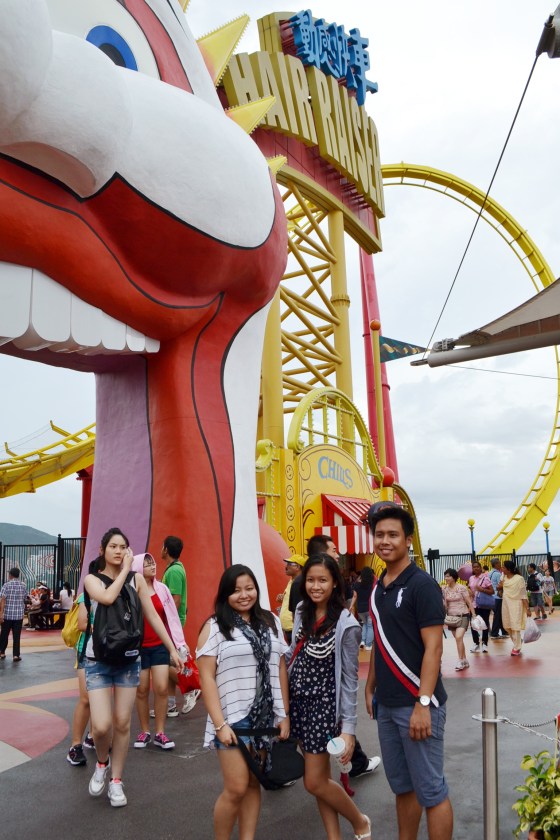 HAIR RAISER. Lovely, lovely ride. It lasted all of 32 seconds --or something like that-- but there were at least 3 loops and some twists scattered in. We didn't take the picture. My eyes were closed. Ha. :( 
