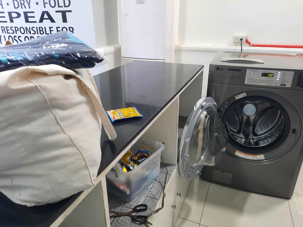 I made seven breakfasts and did Sunday laundry